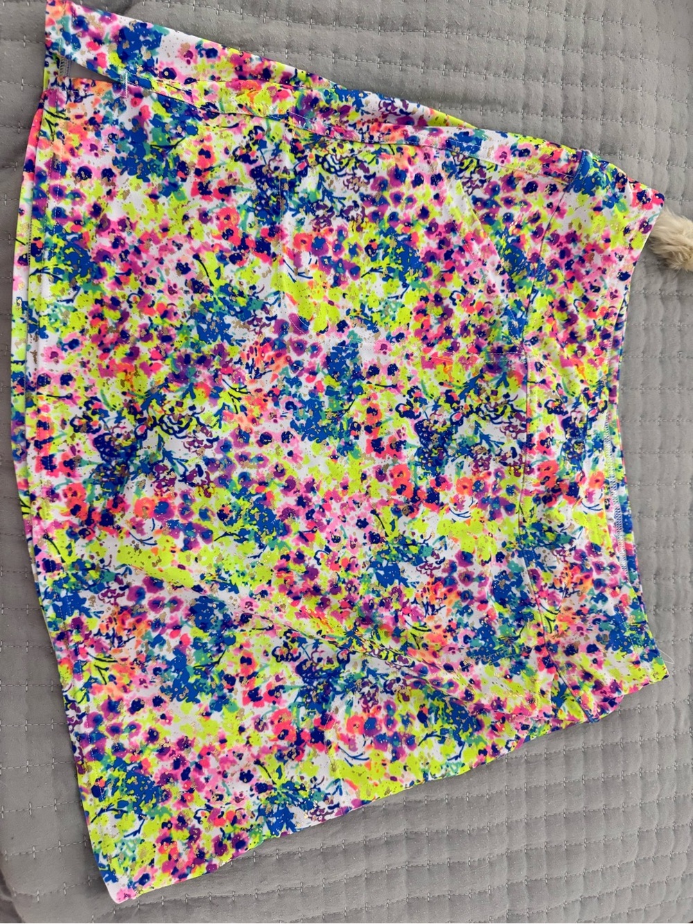 Bright Neon Floral Mini Skirt
